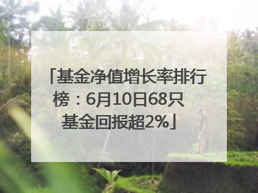 基金净值增长率排行榜：6月10日68只基金回报超2%