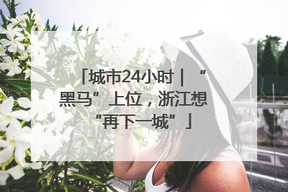 城市24小时｜“黑马”上位，浙江想“再下一城”