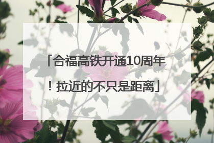 合福高铁开通10周年！拉近的不只是距离