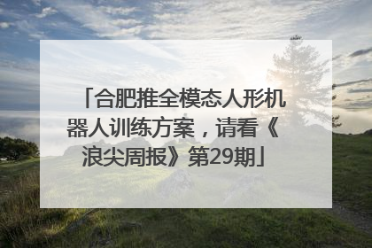 合肥推全模态人形机器人训练方案，请看《浪尖周报》第29期