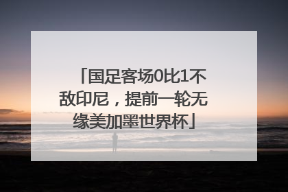国足客场0比1不敌印尼，提前一轮无缘美加墨世界杯