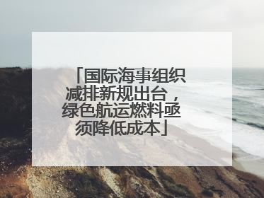 国际海事组织减排新规出台，绿色航运燃料亟须降低成本