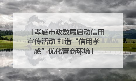 孝感市政数局启动信用宣传活动 打造“信用孝感”优化营商环境