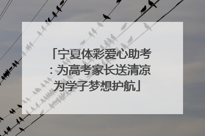 宁夏体彩爱心助考：为高考家长送清凉 为学子梦想护航