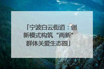 宁波白云街道：创新模式构筑“两新”群体关爱生态圈