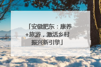 安徽肥东：康养+旅游，激活乡村振兴新引擎