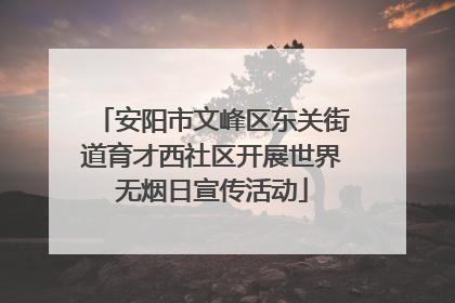 安阳市文峰区东关街道育才西社区开展世界无烟日宣传活动