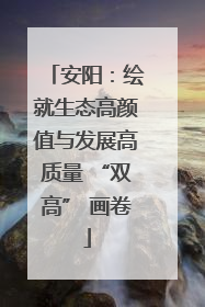 安阳：绘就生态高颜值与发展高质量 “双高” 画卷