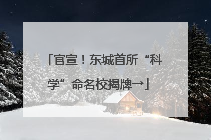 官宣！东城首所“科学”命名校揭牌→
