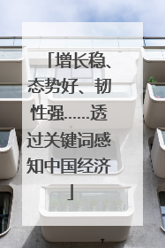 增长稳、态势好、韧性强……透过关键词感知中国经济