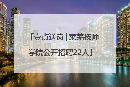 壹点送岗│莱芜技师学院公开招聘22人