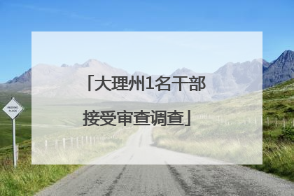 大理州1名干部接受审查调查