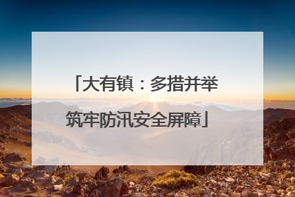 大有镇：多措并举筑牢防汛安全屏障