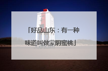 好品山东：有一种味道叫做蒙阴蜜桃