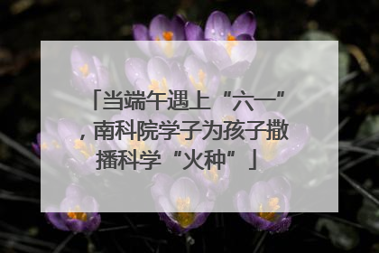 当端午遇上“六一”，南科院学子为孩子撒播科学“火种”