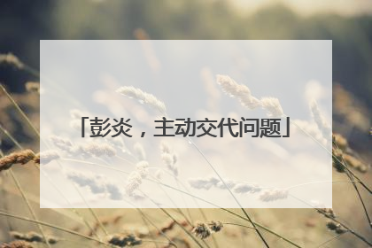 彭炎，主动交代问题