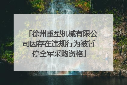 徐州重型机械有限公司因存在违规行为被暂停全军采购资格