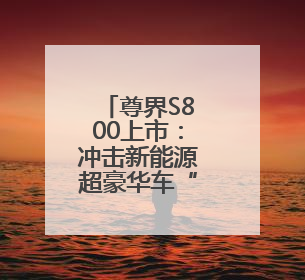 尊界S800上市：冲击新能源超豪华车“无人区”