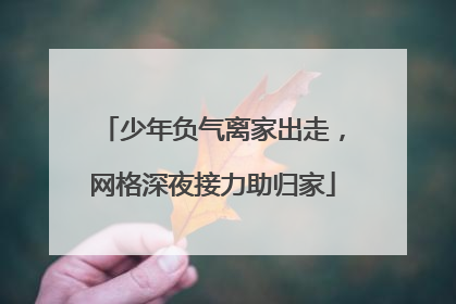 少年负气离家出走，网格深夜接力助归家