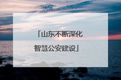 山东不断深化智慧公安建设
