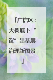广信区：大树底下“议”出基层治理新图景