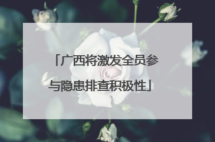 广西将激发全员参与隐患排查积极性