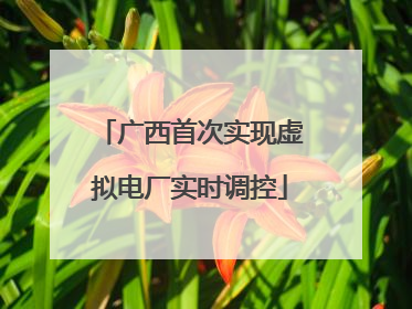 广西首次实现虚拟电厂实时调控