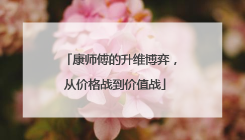 康师傅的升维博弈，从价格战到价值战