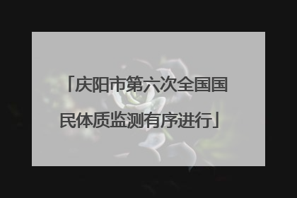 庆阳市第六次全国国民体质监测有序进行