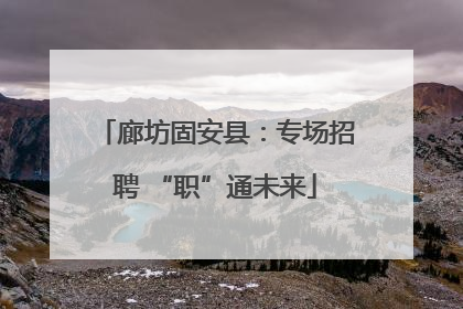 廊坊固安县：专场招聘 “职”通未来