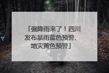 强降雨来了！四川发布暴雨蓝色预警、地灾黄色预警