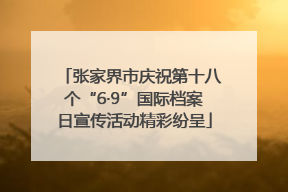 张家界市庆祝第十八个“6·9”国际档案日宣传活动精彩纷呈