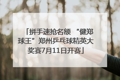 拼手速抢名额 “健郑球王”郑州乒乓球精英大奖赛7月11日开赛