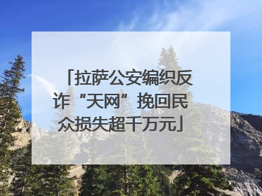 拉萨公安编织反诈“天网”挽回民众损失超千万元
