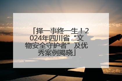 择一事终一生！2024年四川省“文物安全守护者”及优秀案例揭晓