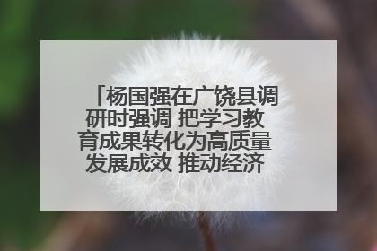 杨国强在广饶县调研时强调 把学习教育成果转化为高质量发展成效 推动经济稳健向好进中提质