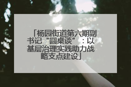 杨园街道第六期副书记“圆桌谈”：以基层治理实践助力战略支点建设