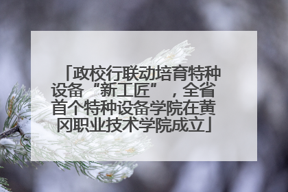 政校行联动培育特种设备“新工匠”，全省首个特种设备学院在黄冈职业技术学院成立