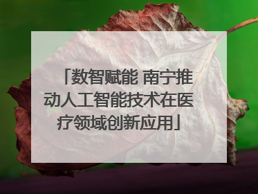 数智赋能 南宁推动人工智能技术在医疗领域创新应用