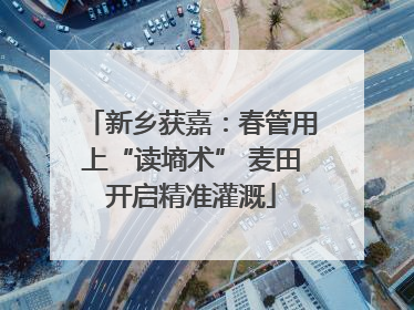 新乡获嘉：春管用上“读墒术” 麦田开启精准灌溉