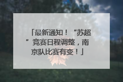 最新通知！“苏超”竞赛日程调整，南京队比赛有变！