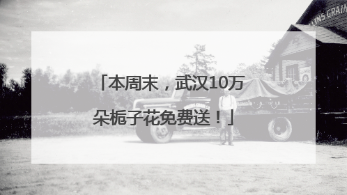 本周末，武汉10万朵栀子花免费送！