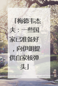 梅德韦杰夫：一些国家已准备好，向伊朗提供自家核弹头
