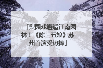 梨园戏邂逅江南园林！《陈三五娘》苏州首演受热捧