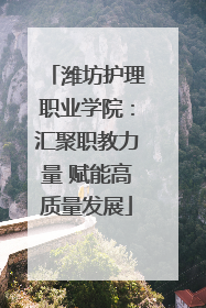 潍坊护理职业学院：汇聚职教力量 赋能高质量发展