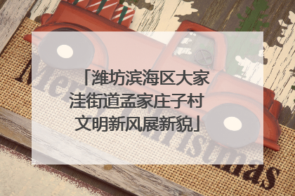 潍坊滨海区大家洼街道孟家庄子村文明新风展新貌