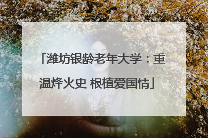 潍坊银龄老年大学：重温烽火史 根植爱国情