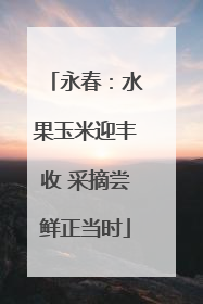 永春：水果玉米迎丰收 采摘尝鲜正当时
