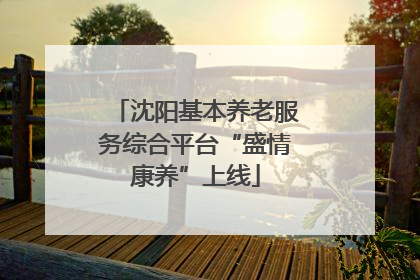 沈阳基本养老服务综合平台“盛情康养”上线