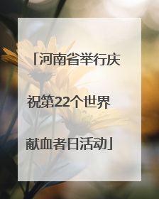 河南省举行庆祝第22个世界献血者日活动